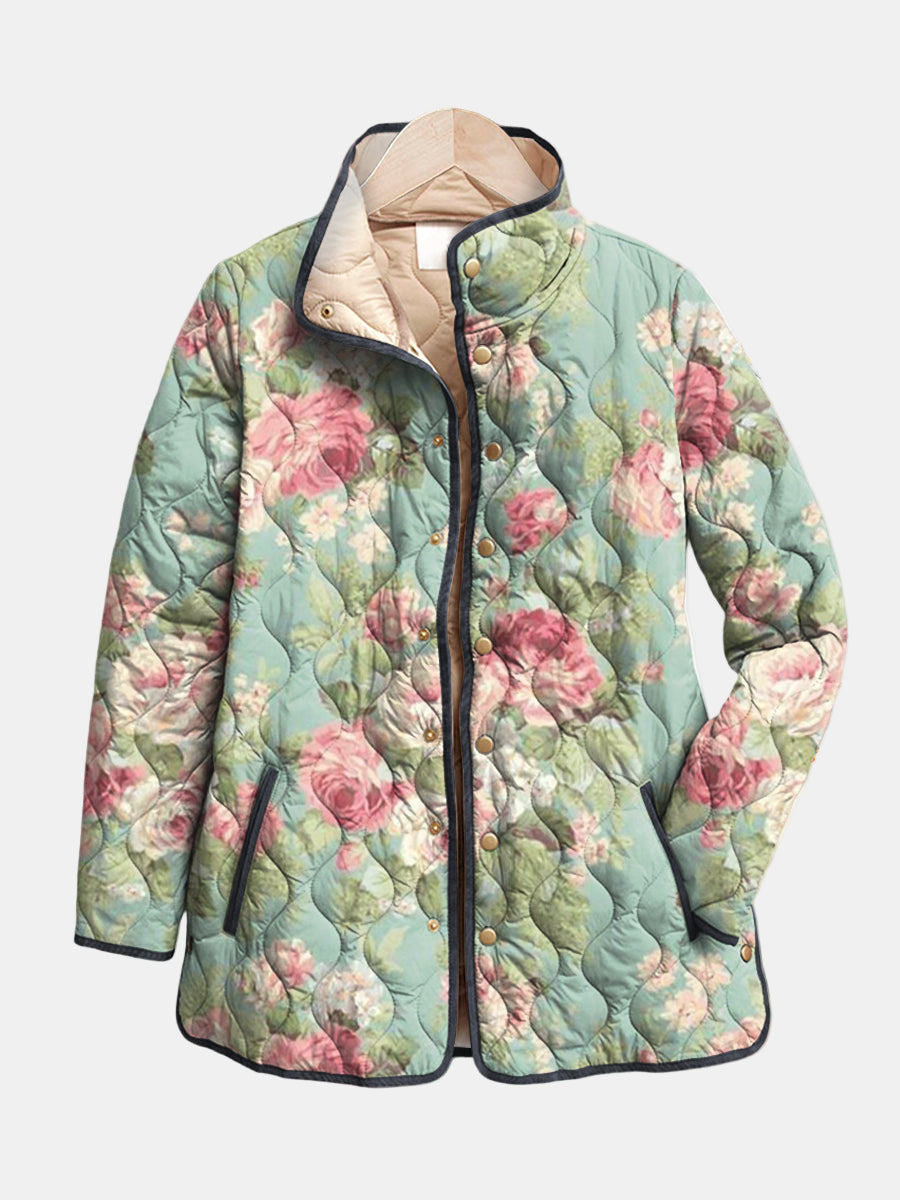 Alba | Chaqueta acolchada floral de estilo retro