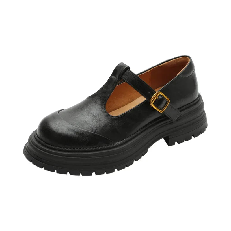 Emilia | Zapatos Mary Jane con Hebilla Dorada