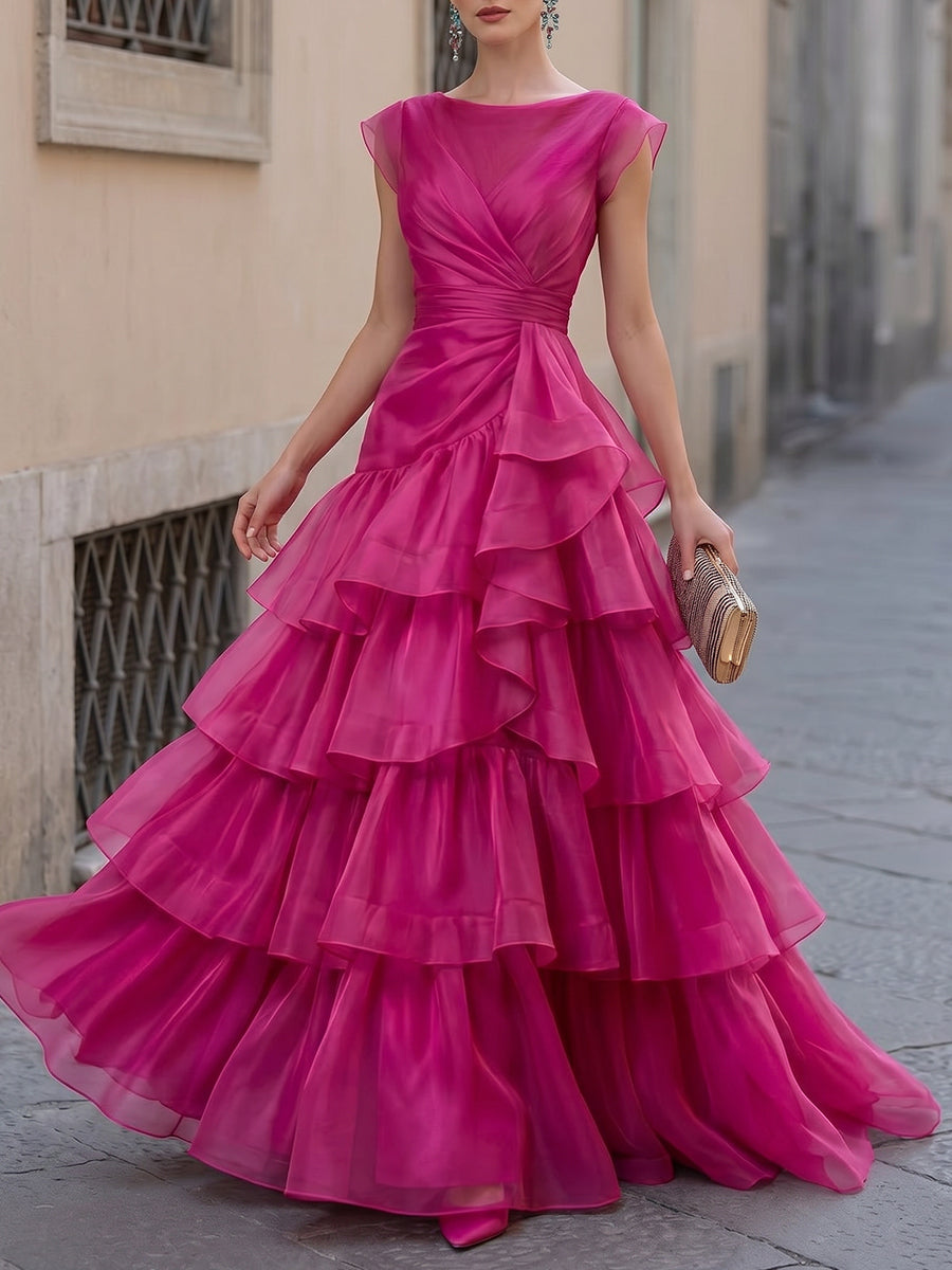 Esperanza | Vestido Largo de Organza con Volantes