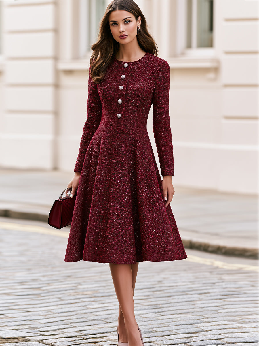 Isabel | Vestido Midi de Tweed Entallado