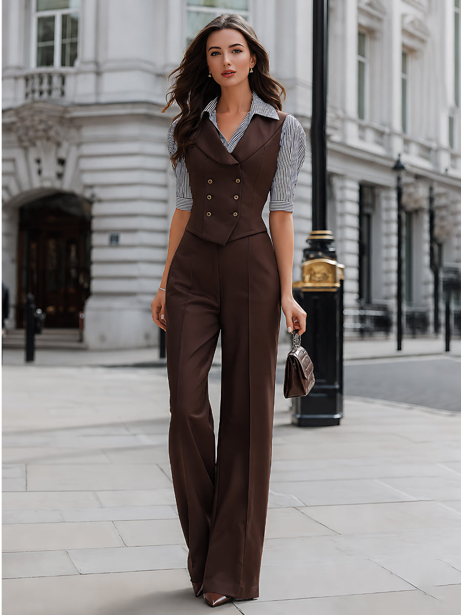 Raquel | Conjunto de Chaleco y Pantalón Ancho