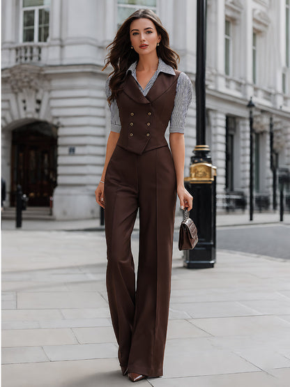 Raquel | Conjunto de Chaleco y Pantalón Ancho