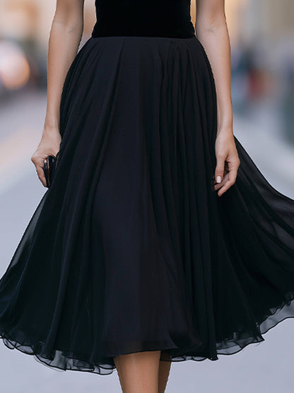 Manuela | Vestido Midi con Cuerpo de Terciopelo