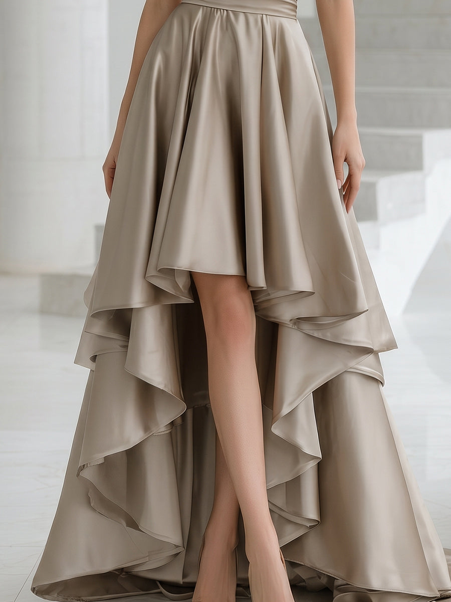 Rosario | Vestido Largo de Satén con Halter Cruzado