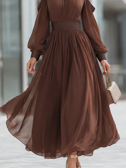 Carmen | Vestido Largo de Gasa con Hombros Descubiertos