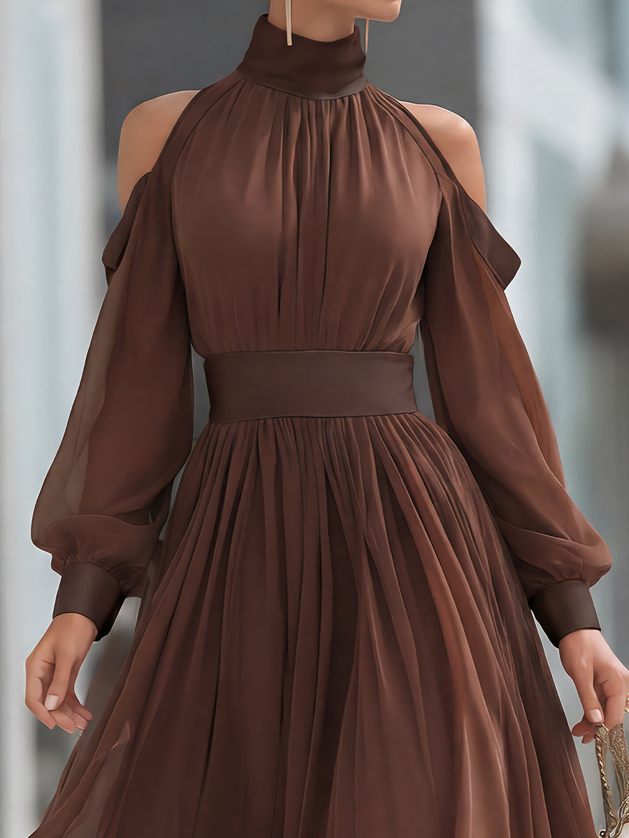 Carmen | Vestido Largo de Gasa con Hombros Descubiertos