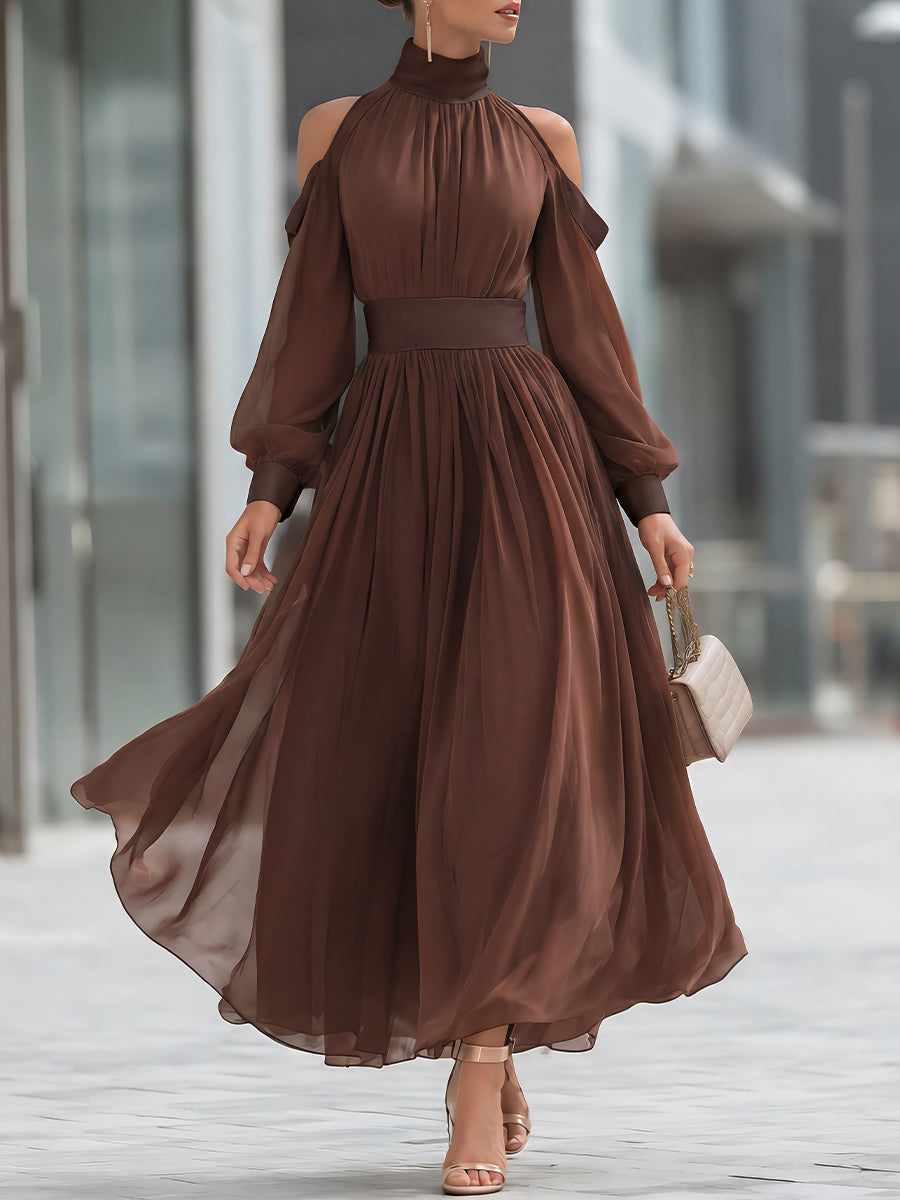 Carmen | Vestido Largo de Gasa con Hombros Descubiertos