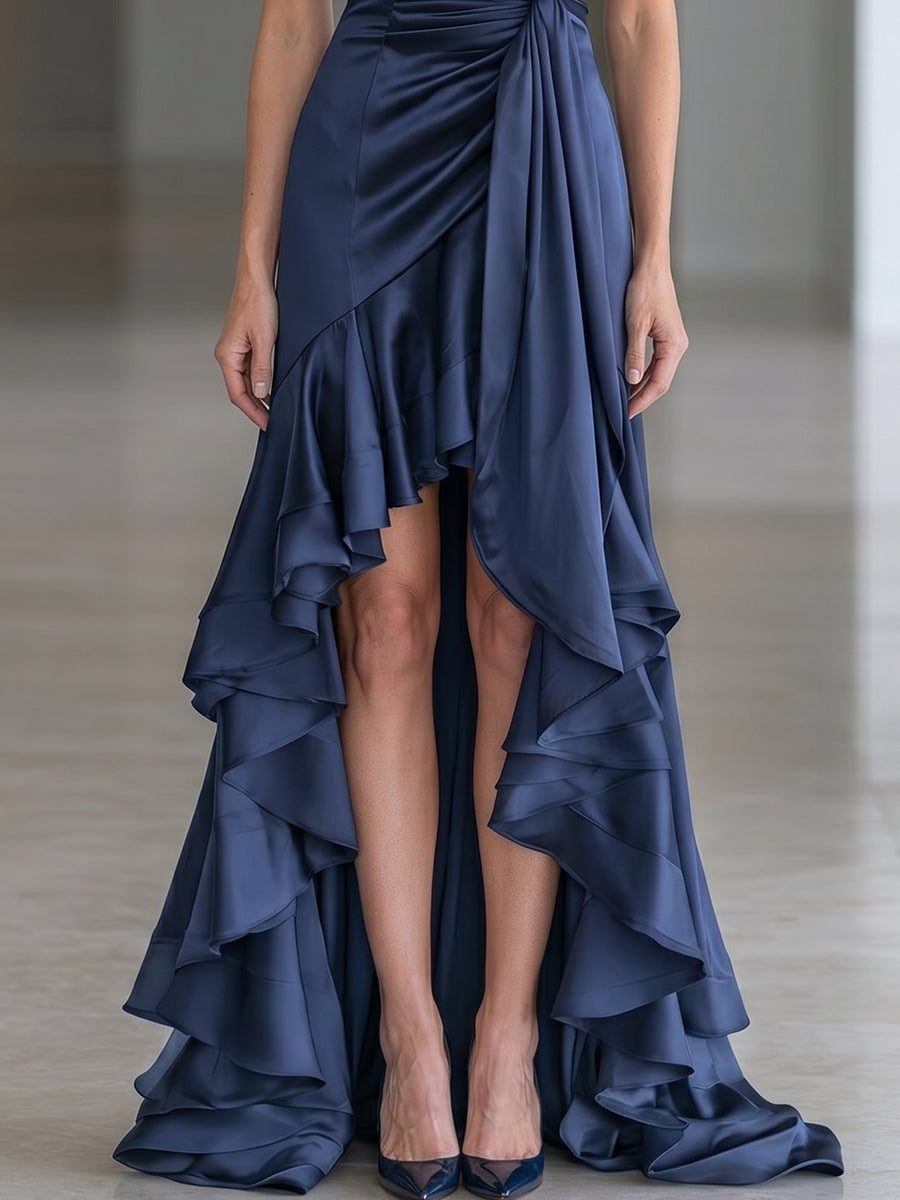 Soledad | Vestido Largo de Satén con Cuello Halter