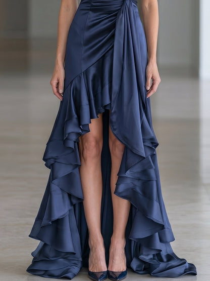 Soledad | Vestido Largo de Satén con Cuello Halter