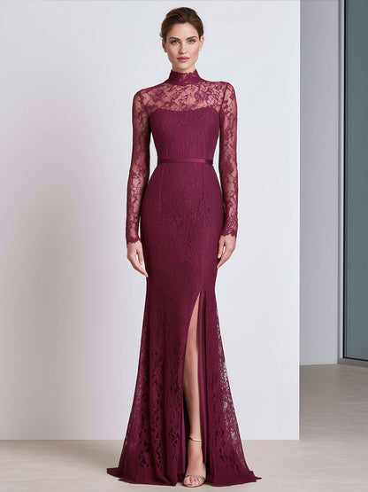 Dolores | Vestido Largo de Encaje con Cuello Alto