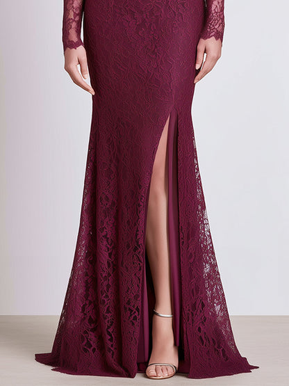 Dolores | Vestido Largo de Encaje con Cuello Alto