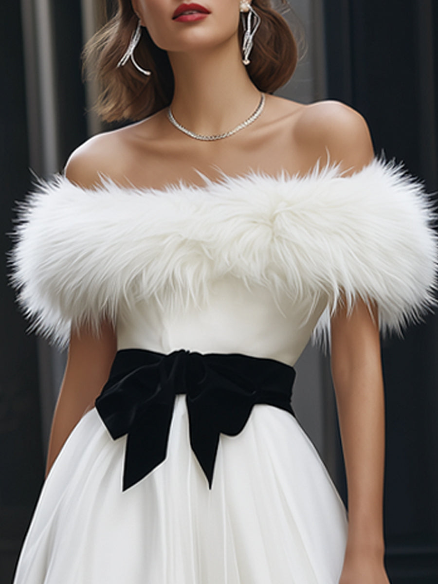 Valentina | Vestido Midi de Tul con Ribete de Pelo Desmontable