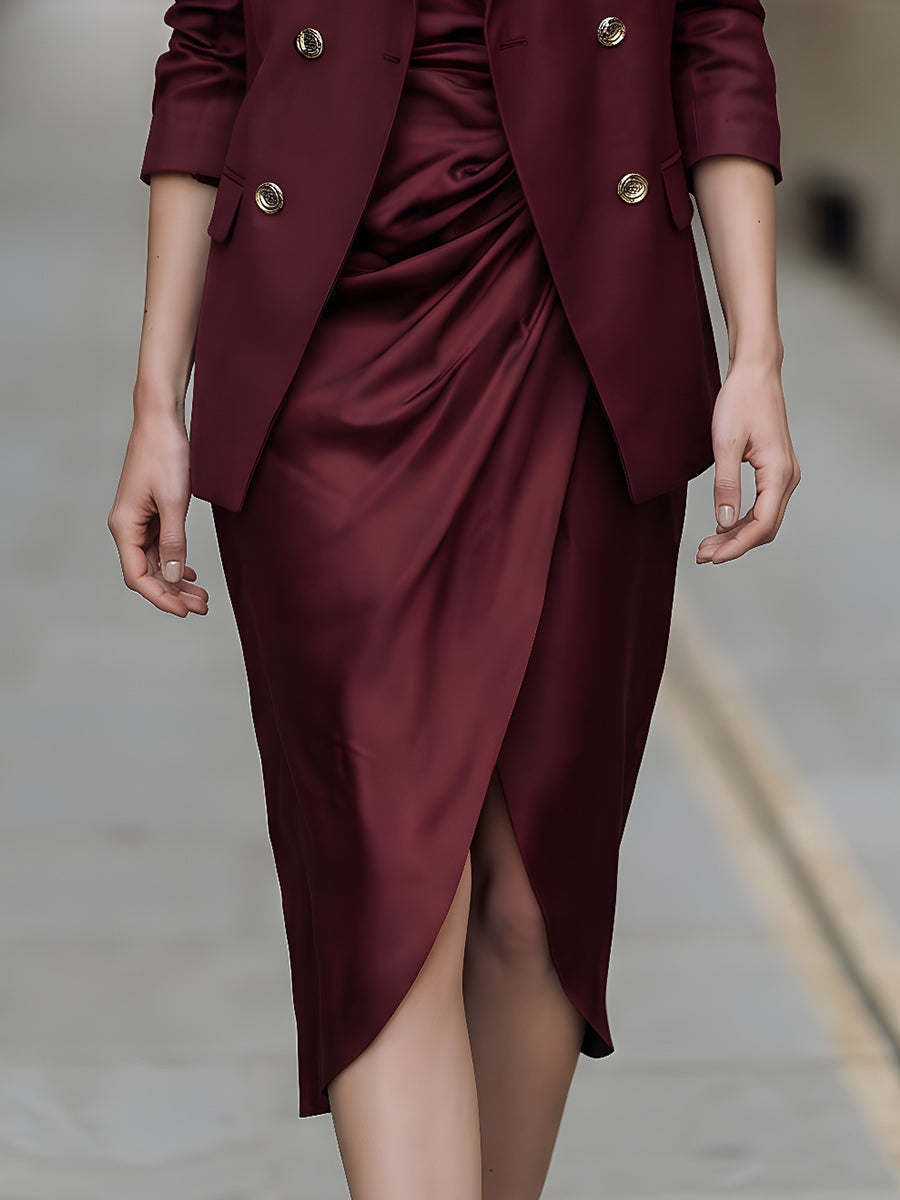 Beatriz | Conjunto de Blazer y Vestido Midi de Satén
