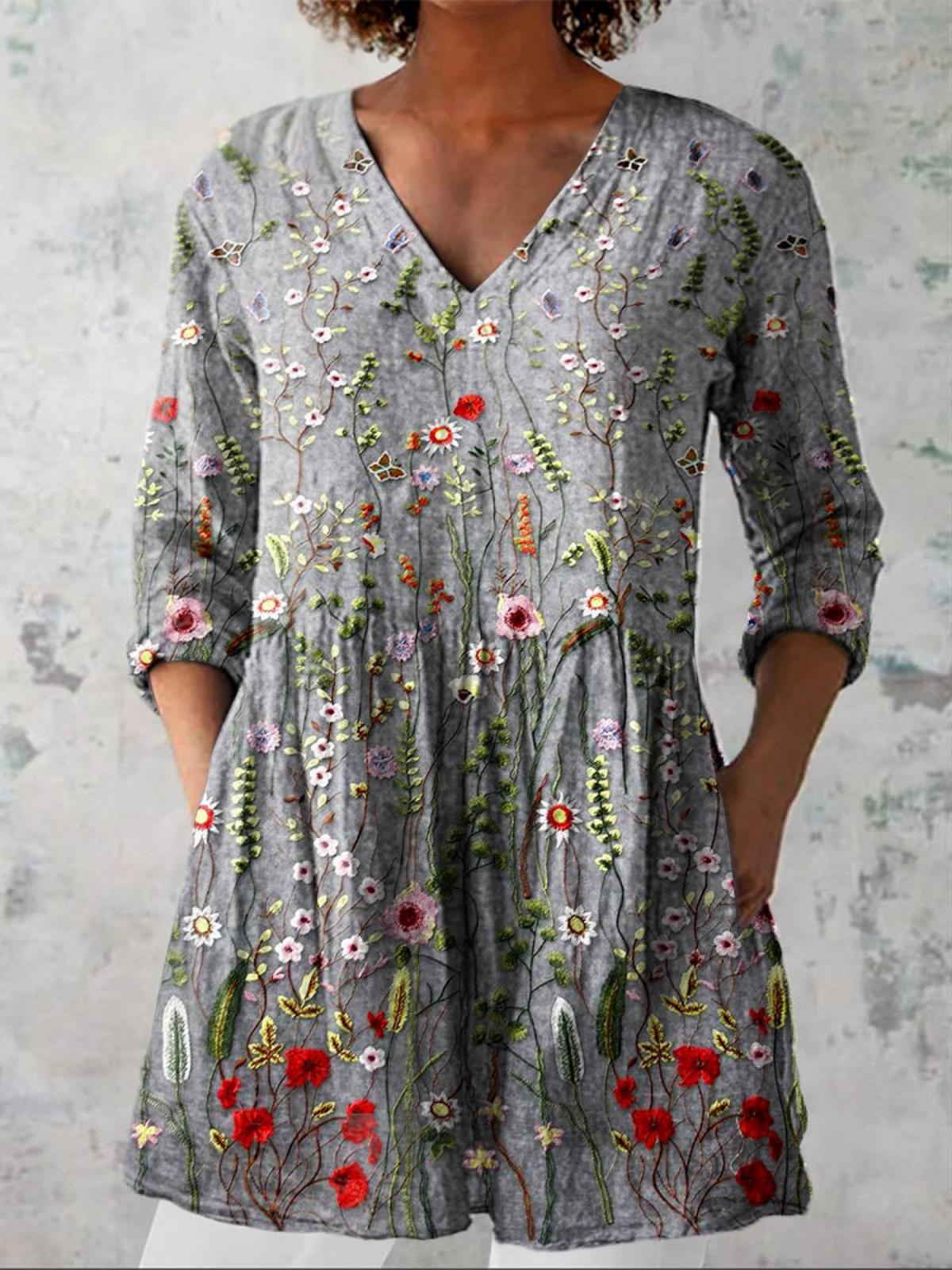 Gloria | Blusa Larga con Cuello en V