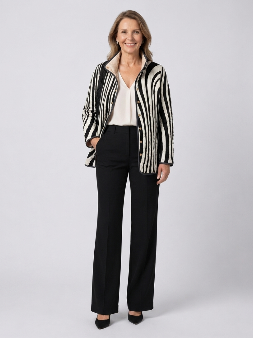 Carla | Chaqueta acolchada con estampado de cebra