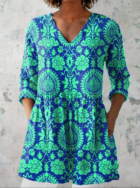 Hortensia | Blusa Larga con Cuello en V