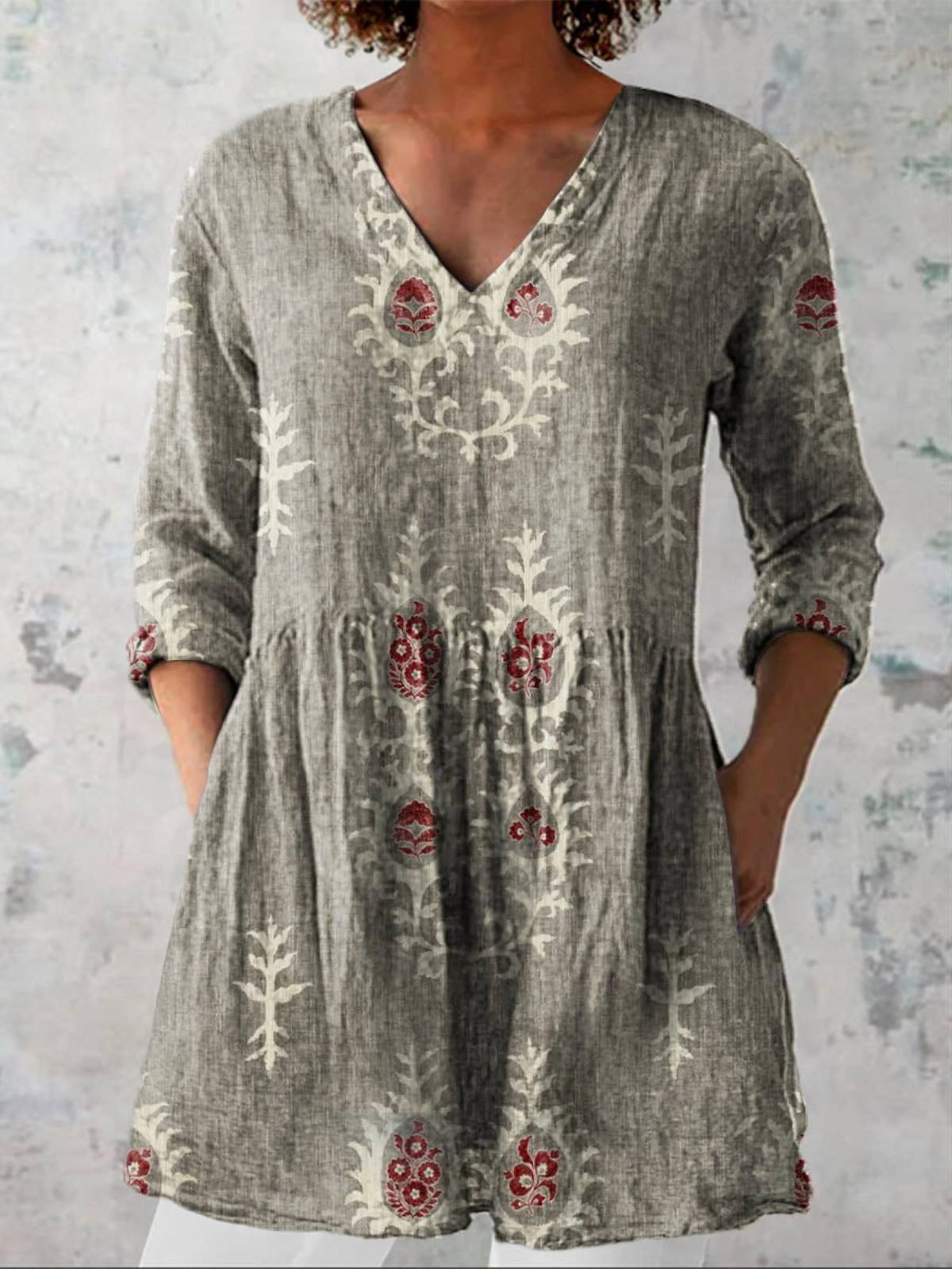 Josefa | Blusa Larga con Cuello en V