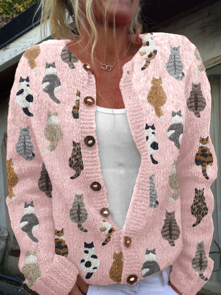 Carlota | Chaqueta de Punto con Gatitos