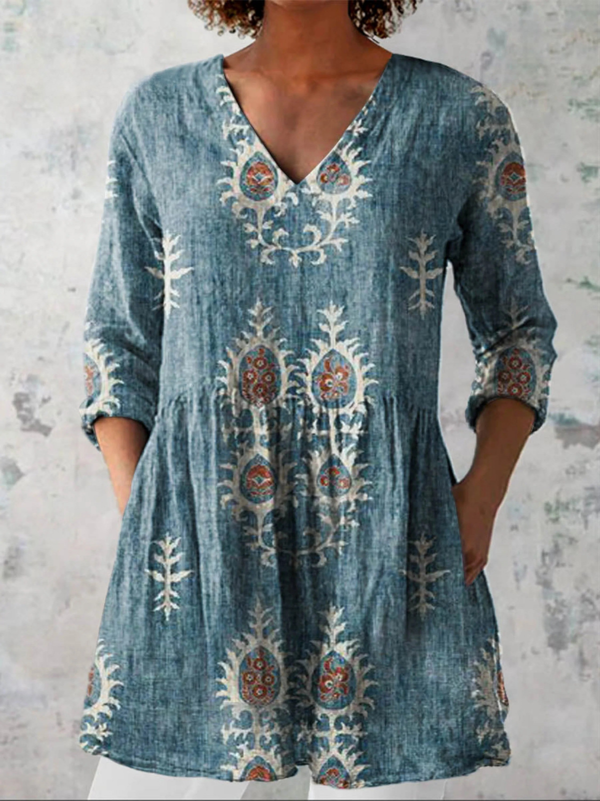 Josefa | Blusa Larga con Cuello en V