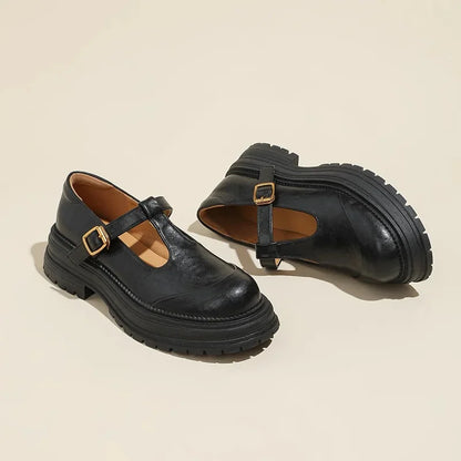 Emilia | Zapatos Mary Jane con Hebilla Dorada