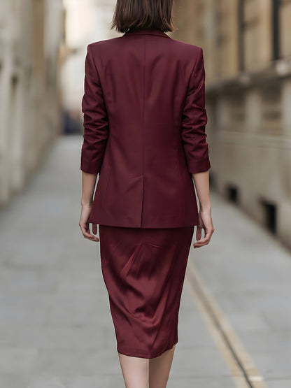 Beatriz | Conjunto de Blazer y Vestido Midi de Satén