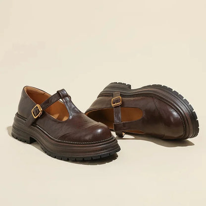 Emilia | Zapatos Mary Jane con Hebilla Dorada