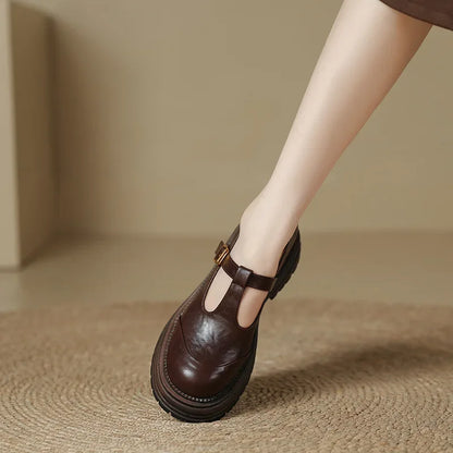 Emilia | Zapatos Mary Jane con Hebilla Dorada