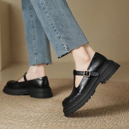 Emilia | Zapatos Mary Jane con Hebilla Dorada