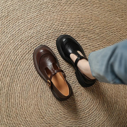 Emilia | Zapatos Mary Jane con Hebilla Dorada