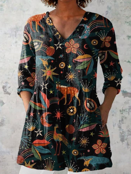 Irene | Blusa Larga con Cuello en V