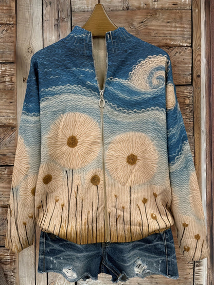 Yolanda | Chaqueta de Punto Acolchada Girasoles