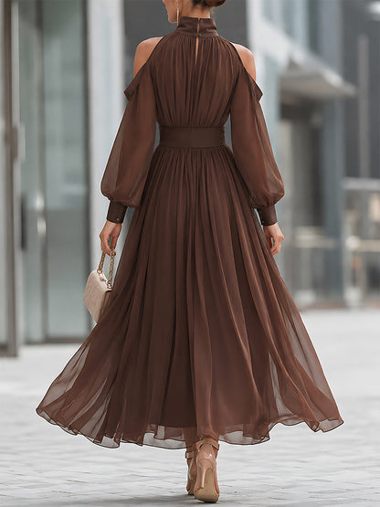 Carmen | Vestido Largo de Gasa con Hombros Descubiertos