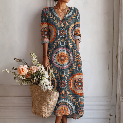 Elia | Vestido Midi Geométrico