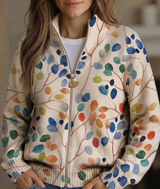Irene | Chaqueta de Punto Hojas Botánicas