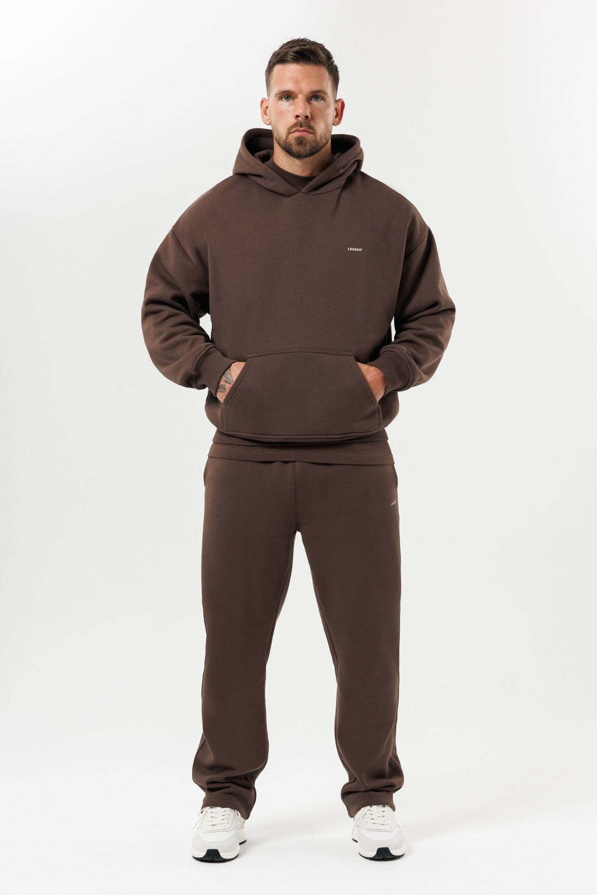 Print Hoodie — Brown